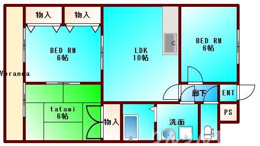 フォレストハイツ(3LDK/4階)の間取り写真