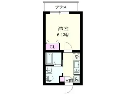 NSGATE富士見台NEXT(1K/1階)の間取り写真