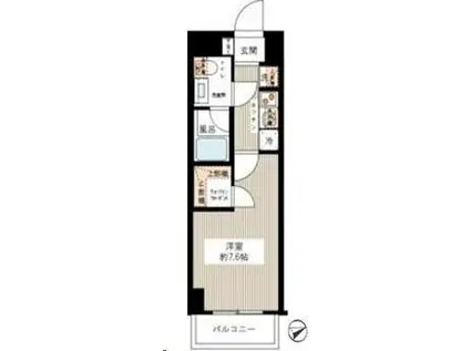 ハーモニーレジデンス清澄ガーデン(1K/6階)の間取り写真