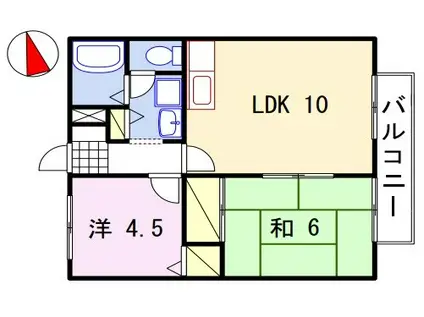 サンガーデン白浜(2LDK/2階)の間取り写真
