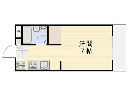 グランツ大元駅前(ワンルーム/1階)の間取り写真