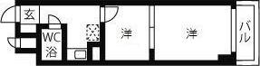 ライオンズマンション新神戸(2K/2階)の間取り写真