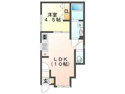 東村山市本町PJ(1LDK/1階)の間取り写真