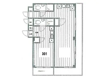 ハウザス小日向マンション(ワンルーム/3階)の間取り写真
