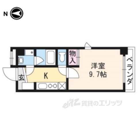 ヴァンウエスト(1K/3階)の間取り写真