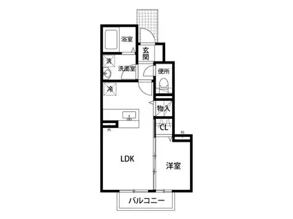 LILY-BE安江(1LDK/1階)の間取り写真
