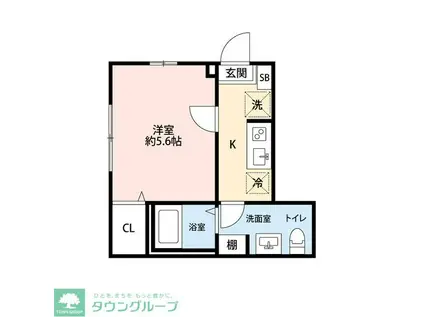 KEEP LAGOON桜ヶ丘(1K/1階)の間取り写真