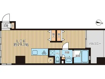 プライマルフロント錦糸町(ワンルーム/3階)の間取り写真