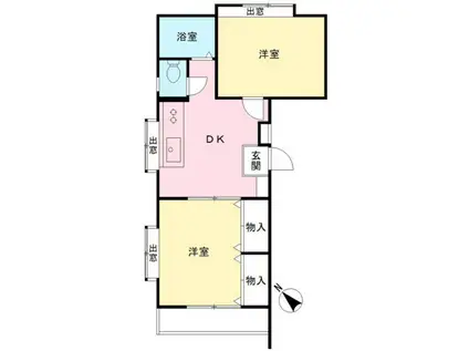 すすきのマンション(2DK/1階)の間取り写真