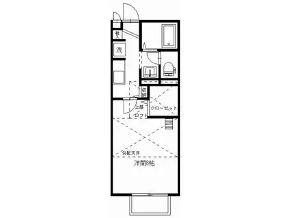 KIRATECH WHITE(1K/2階)の間取り写真