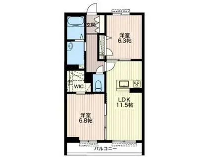 カナルグランデ スイート(2LDK/1階)の間取り写真