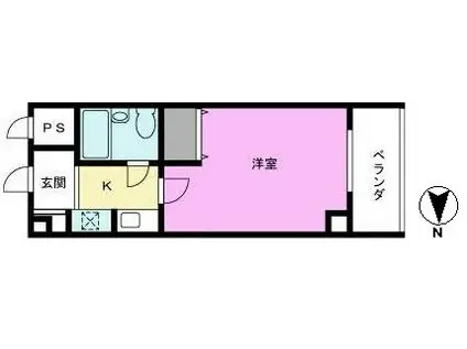 ウイング松原(1K/3階)の間取り写真