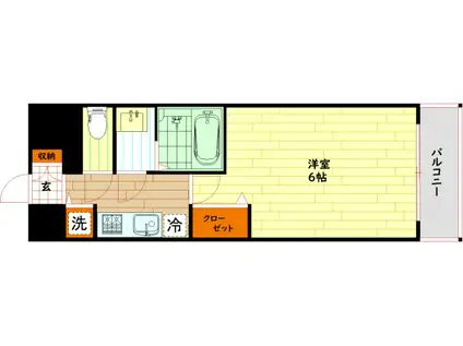 プレサンス天神橋筋六丁目ヴォワール(1K/2階)の間取り写真