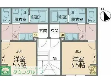 カインドネス相模原氷川町III(1K/3階)の間取り写真