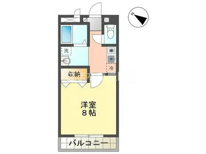 セレニール和合III(1K/3階)の間取り写真