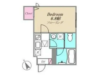 ESPACIOWAKO(1K/1階)の間取り写真