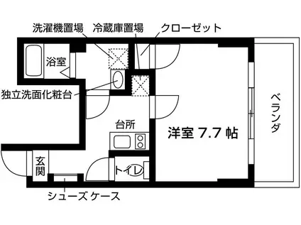 トレジャーマンションIII(1K/6階)の間取り写真