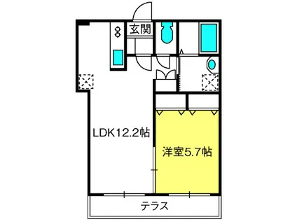 JEUNE MONTAGNE 浦和(1LDK/1階)の間取り写真