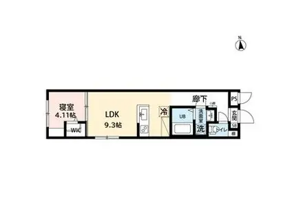 AMIRL PREMIER IMAIKEアミ(1LDK/1階)の間取り写真