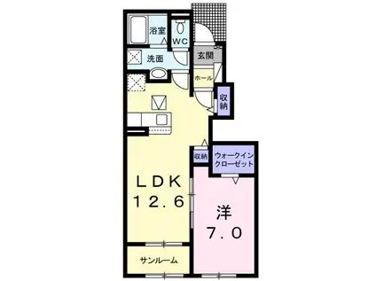 ヴィラ・イースト(1LDK/1階)の間取り写真