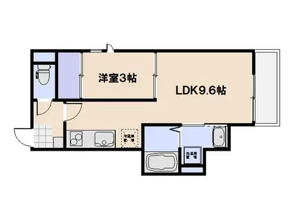 GRANDTIC 旭園(1LDK/1階)の間取り写真