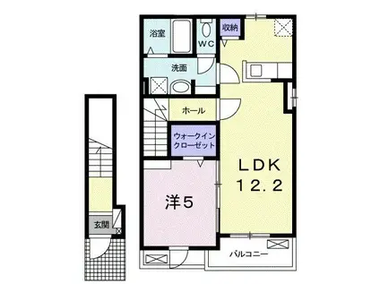 センチュリー ドエル I(1LDK/2階)の間取り写真