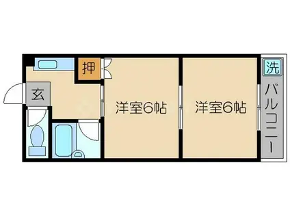 ロイヤルコーポ大同(2K/3階)の間取り写真