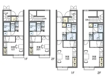 レオパレスねのさわ(1K/1階)の間取り写真