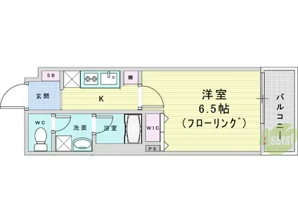 ウェルスクエア池田住吉(1K/1階)の間取り写真