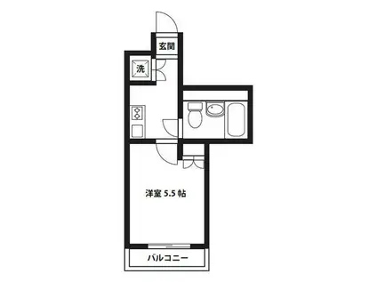 ワコーレエレガンス秦野(1K/1階)の間取り写真