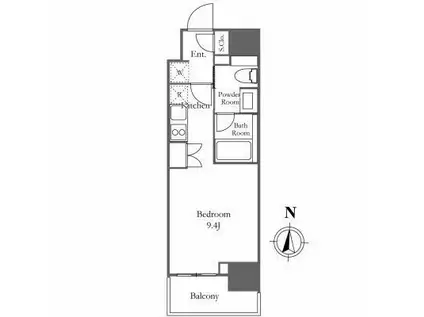 ザ・パークワンズ芝公園(1K/8階)の間取り写真