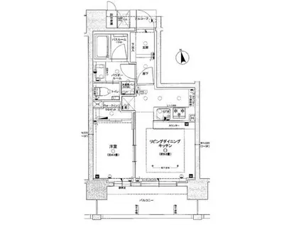 グローベル川崎 ミッドスクエア(1LDK/9階)の間取り写真