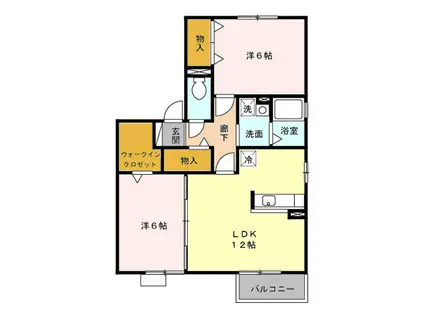 サンモール(2LDK/2階)の間取り写真