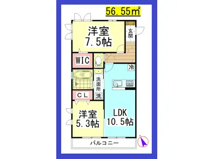 DLパークサイドレジデンス湘南(2LDK/1階)の間取り写真