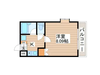 IKI本館(1K/3階)の間取り写真