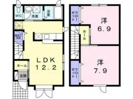 チェリーハイツIII(2LDK/1階)の間取り写真