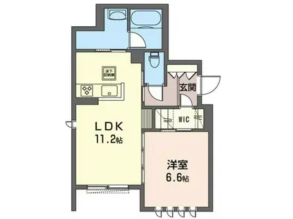 ハイツリーベント(1LDK/1階)の間取り写真