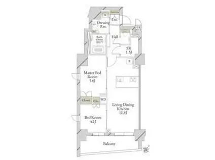 LIVECASA文京千石PREMIER(2SLDK/10階)の間取り写真