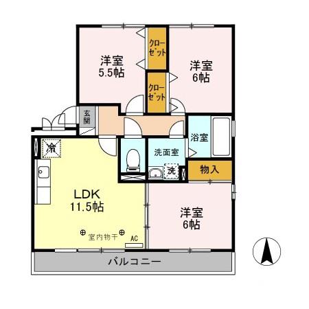 パルティールハイツ(3LDK/3階)の間取り写真