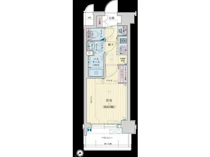 グランカリテ九条南(1K/9階)の間取り写真