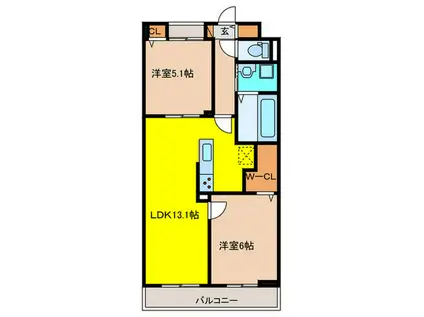 サンフローレ(2LDK/2階)の間取り写真