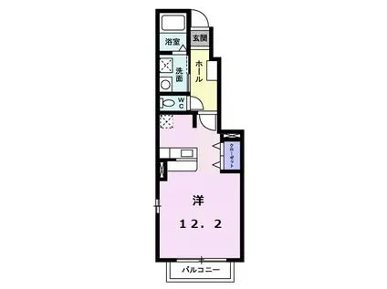 エンパイヤ・ヴィラII(ワンルーム/1階)の間取り写真