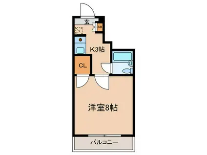 カシミール荒井(1K/3階)の間取り写真