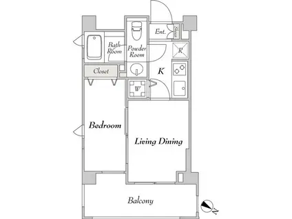 ミリアレジデンス洗足 100(1DK/2階)の間取り写真