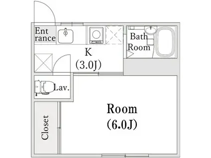 CITY COURT 桜台(1K/2階)の間取り写真