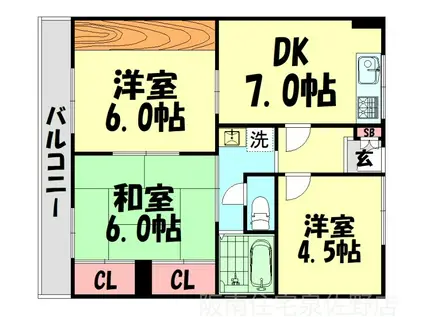 ロジュマンセフィラ(3DK/1階)の間取り写真