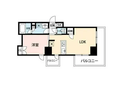 マイナビSTAY EKISM さいたま新都心(1LDK/6階)の間取り写真