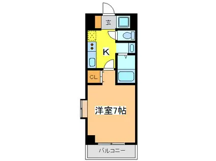 グランデュール柴田II(1K/3階)の間取り写真