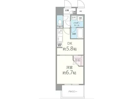 カンナビーノ/2F(1DK/2階)の間取り写真