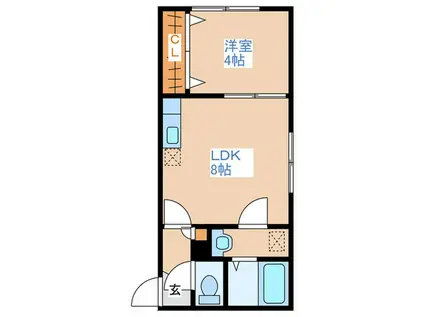 トルペ平岸(1LDK/2階)の間取り写真